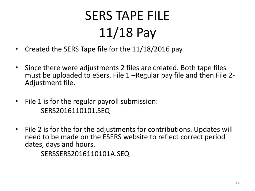SERS Per Pay Reporting Beginning ppt download