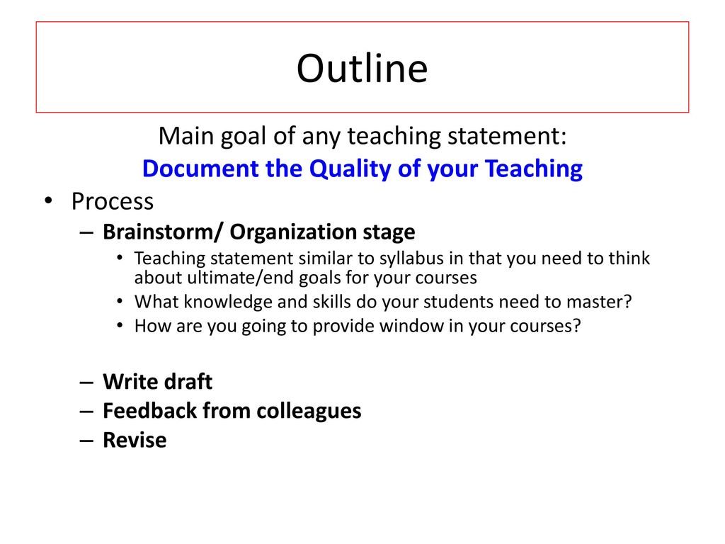 Writing a Teaching Statement - ppt download