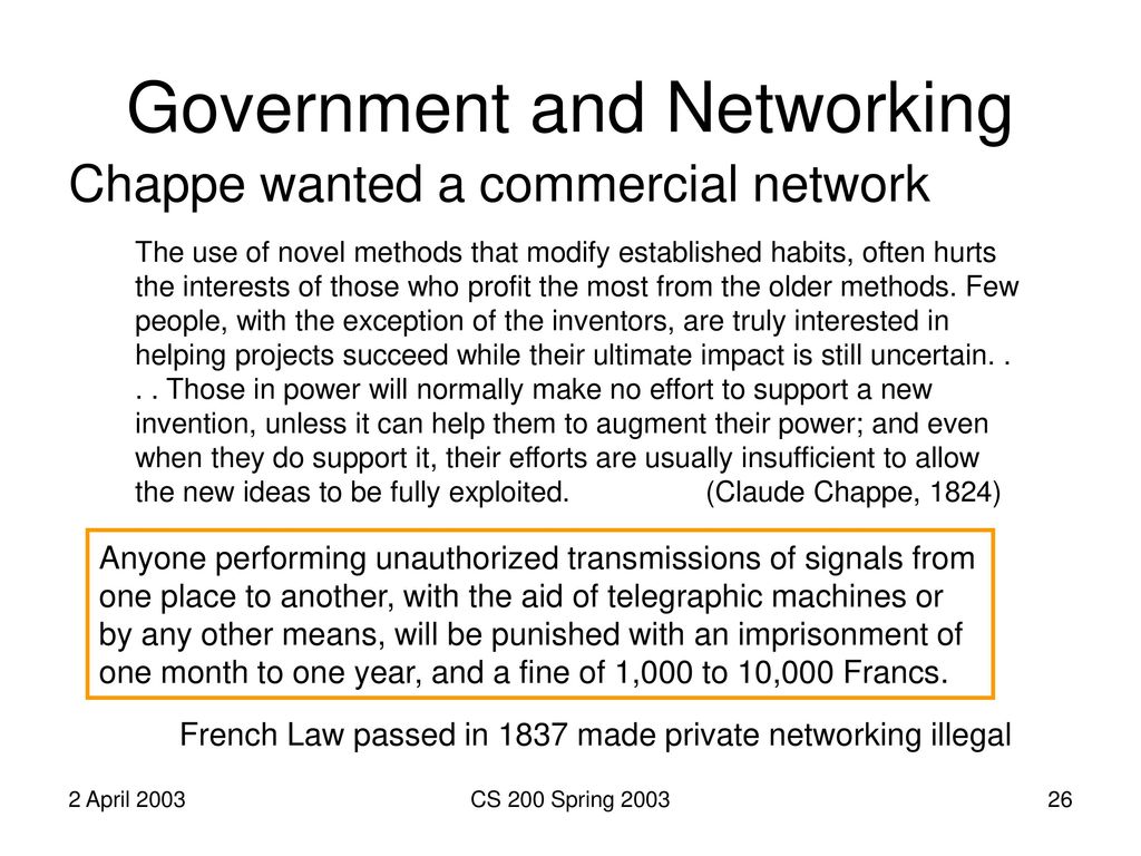 Government and Networking