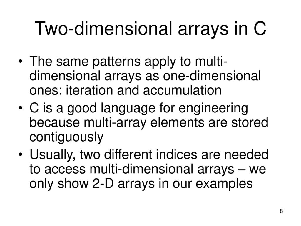 Multi-dimensional arrays in C - ppt download