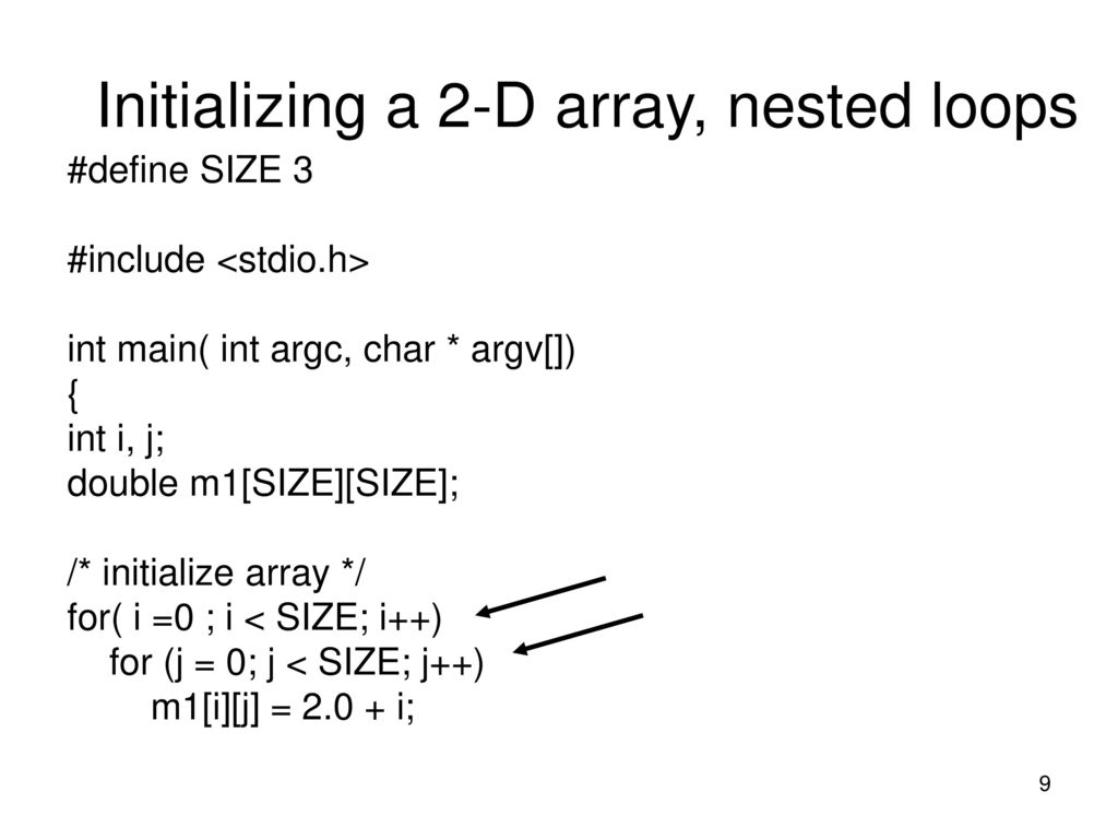 Multi-dimensional arrays in C - ppt download