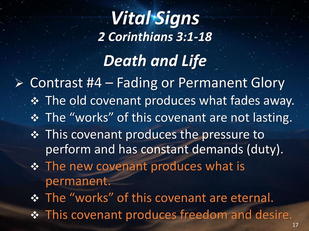 Vital Signs 2 Corinthians 3:1-18
