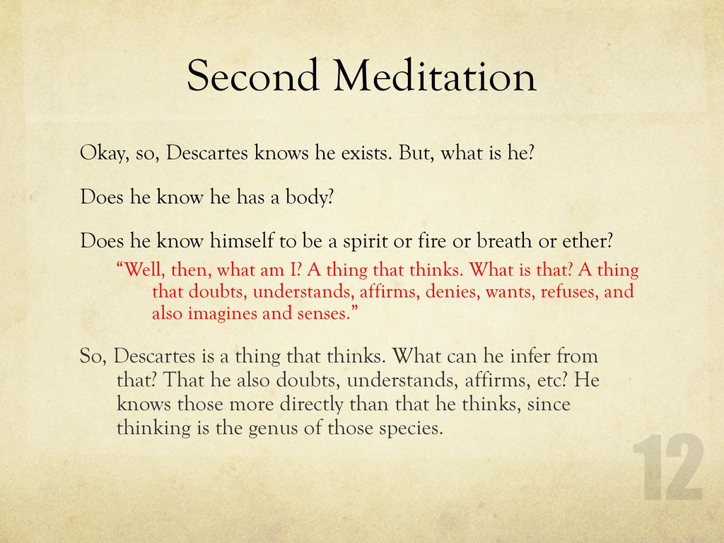 descartes second meditation outline