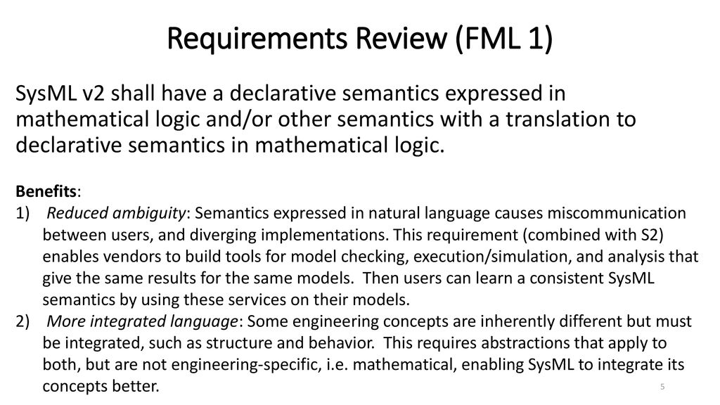 Sysml v2 formalism requirements benefits ppt download