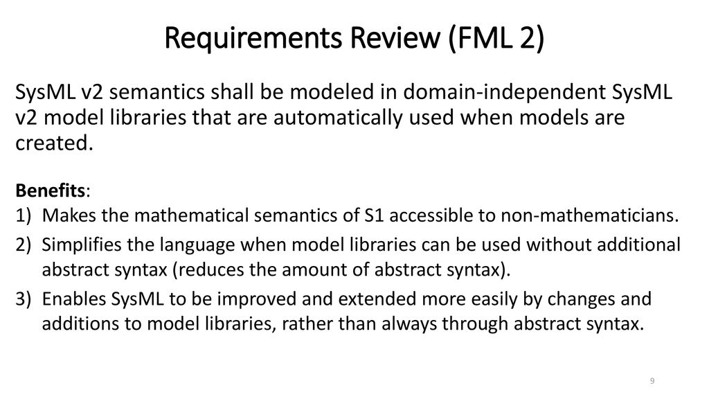 Sysml v2 formalism requirements benefits ppt download