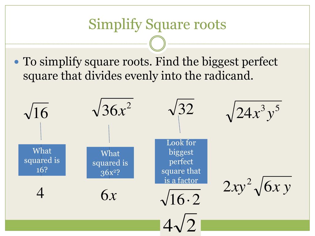 Simplifying Radicals Rationalizing The Denominatior Ppt Download