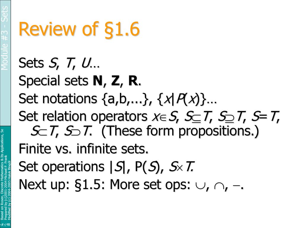 Bogazici University Department Of Computer Engineering Cmpe 2 Discrete Mathematics 03 Sets Haluk Bingol Ppt Download