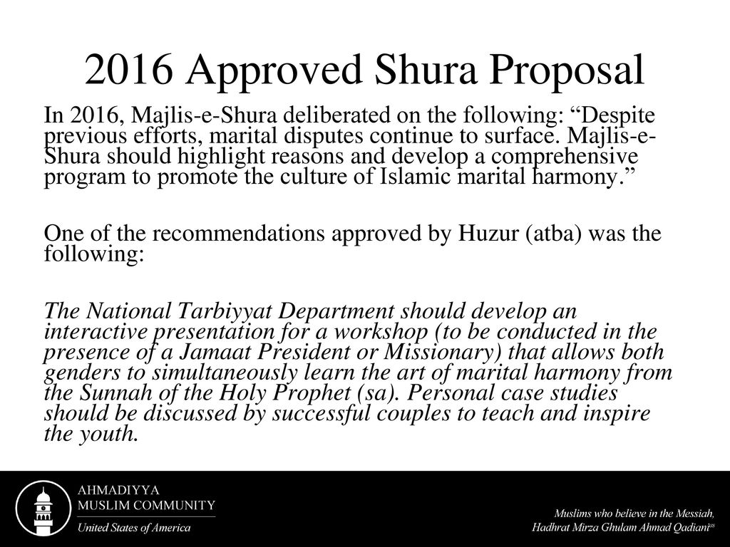 2016 Approved Shura Proposal