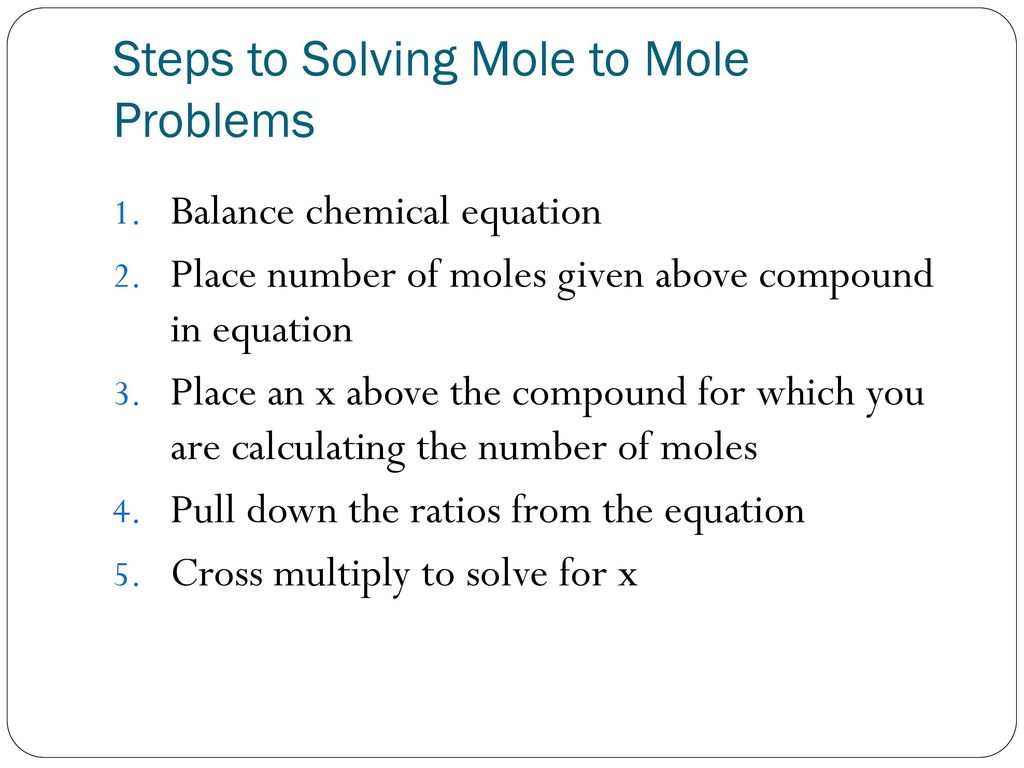 Moles to moles stoichiometry calculation notes ppt download