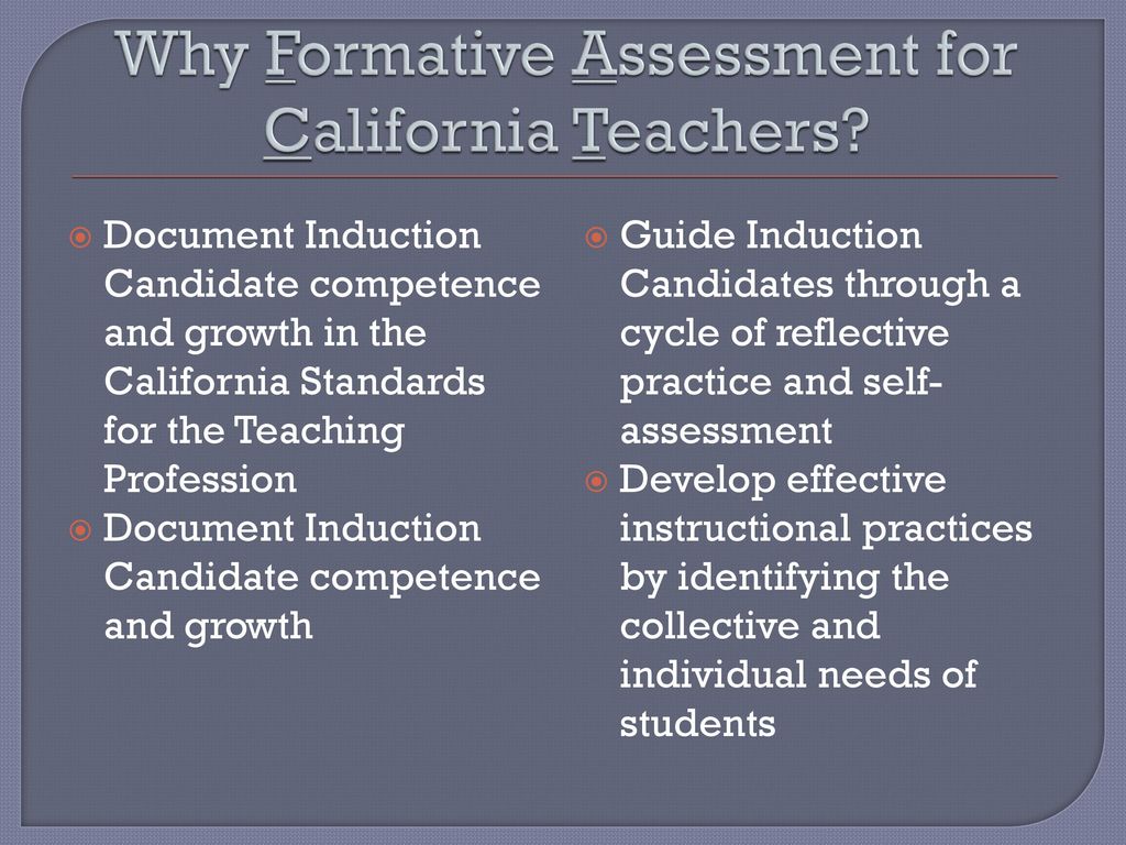 Why Formative Assessment for California Teachers