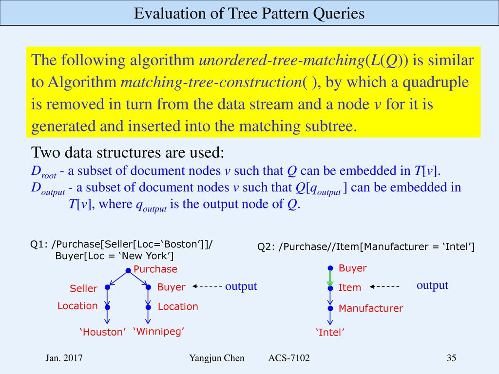Evaluation of Tree Pattern Queries - ppt download