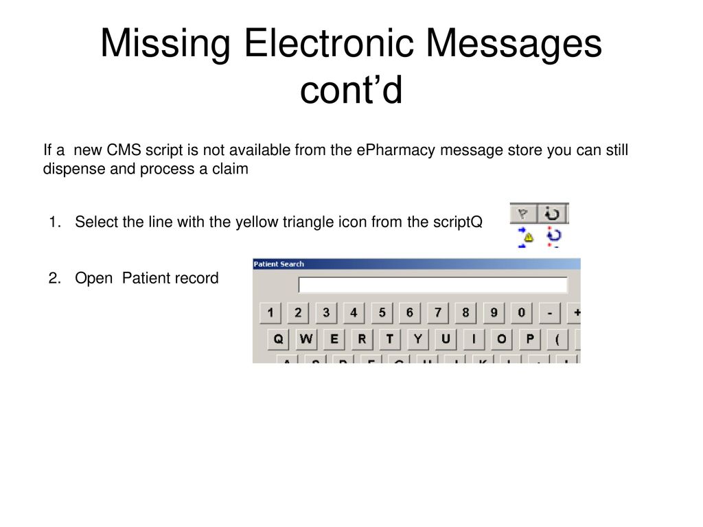 Missing Electronic Messages cont’d