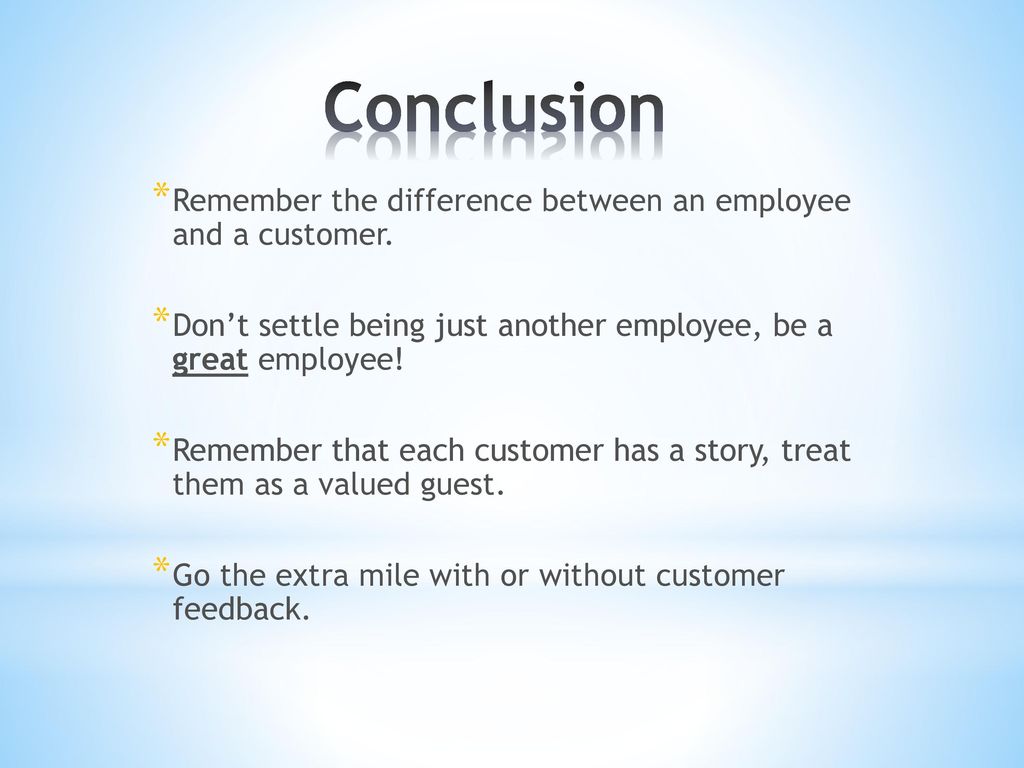 conclusion for customer service presentation