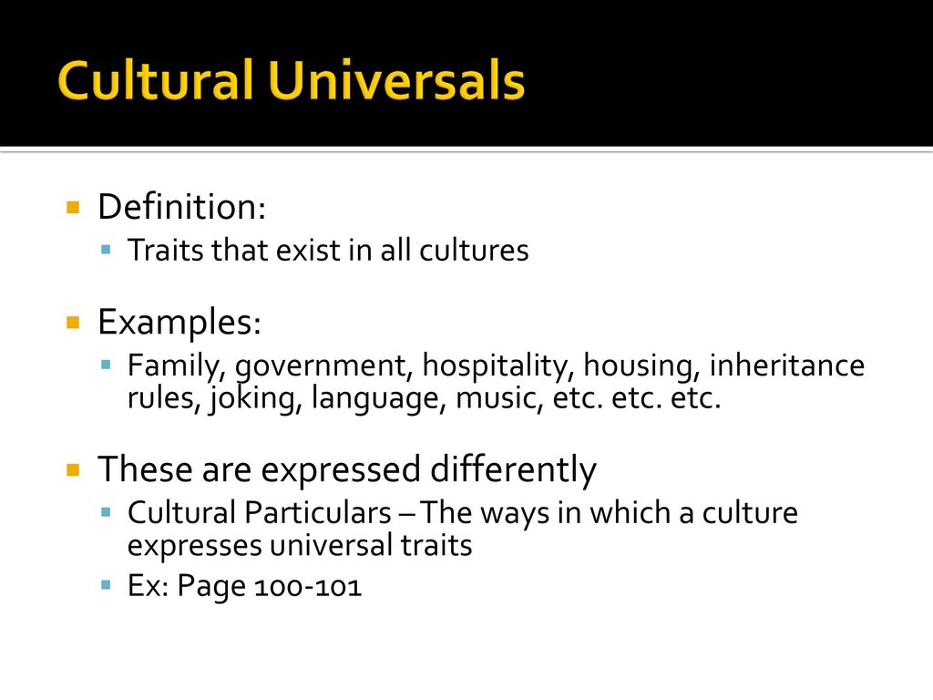 cultural universals examples