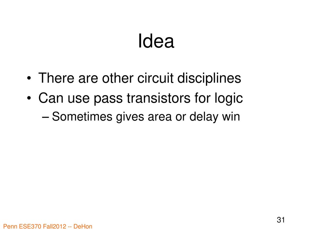 Idea There are other circuit disciplines