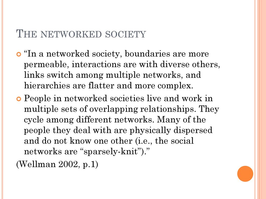 The networked society