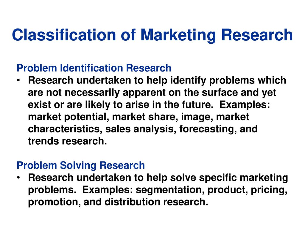 problem identification in marketing research