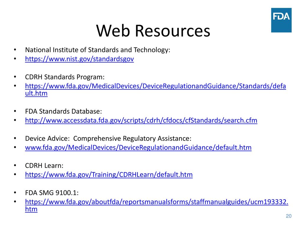 Web Resources National Institute of Standards and Technology: