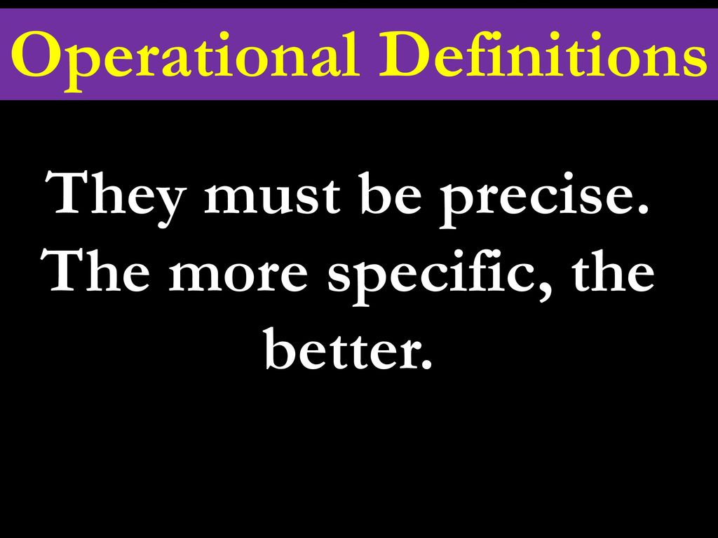 Operational Definitions