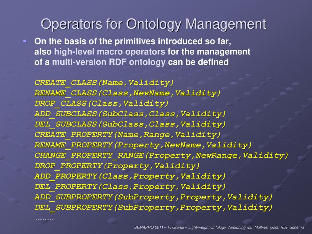 Operators for Ontology Management