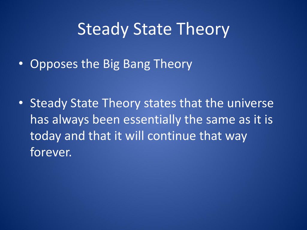 Steady State Theory Opposes the Big Bang Theory