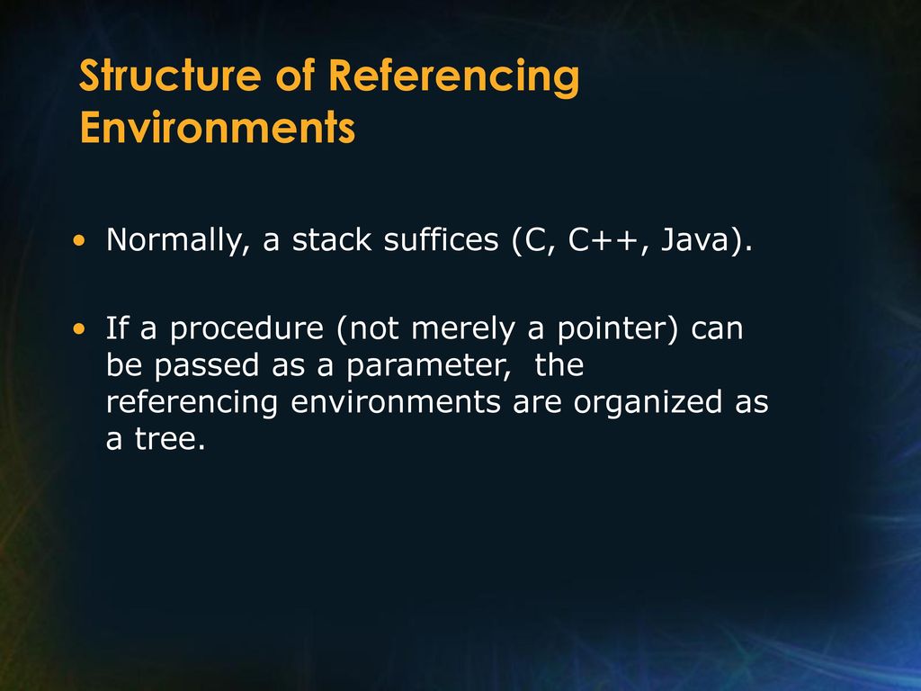 Structure of Referencing Environments