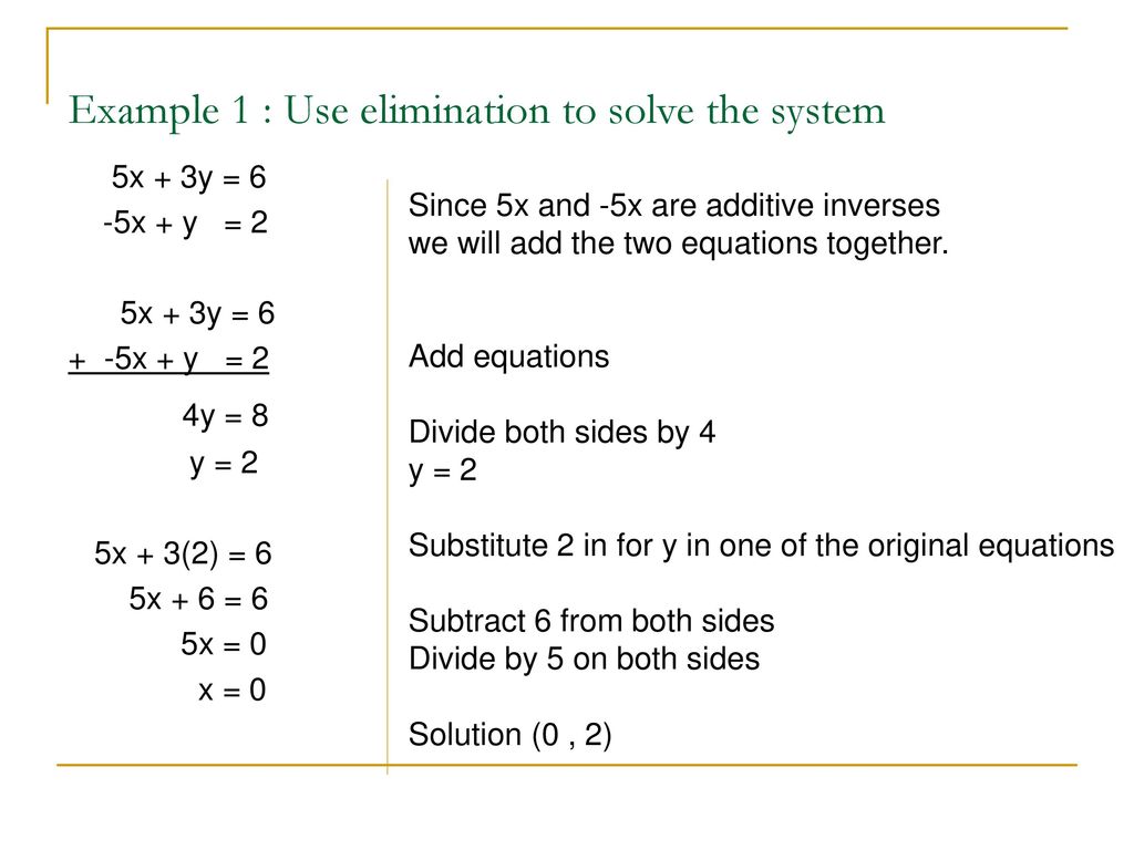 5 3 Elimination Using Addition And Subtraction Ppt Download 5 3 Elimination Using Addition And Subtraction Ppt Download