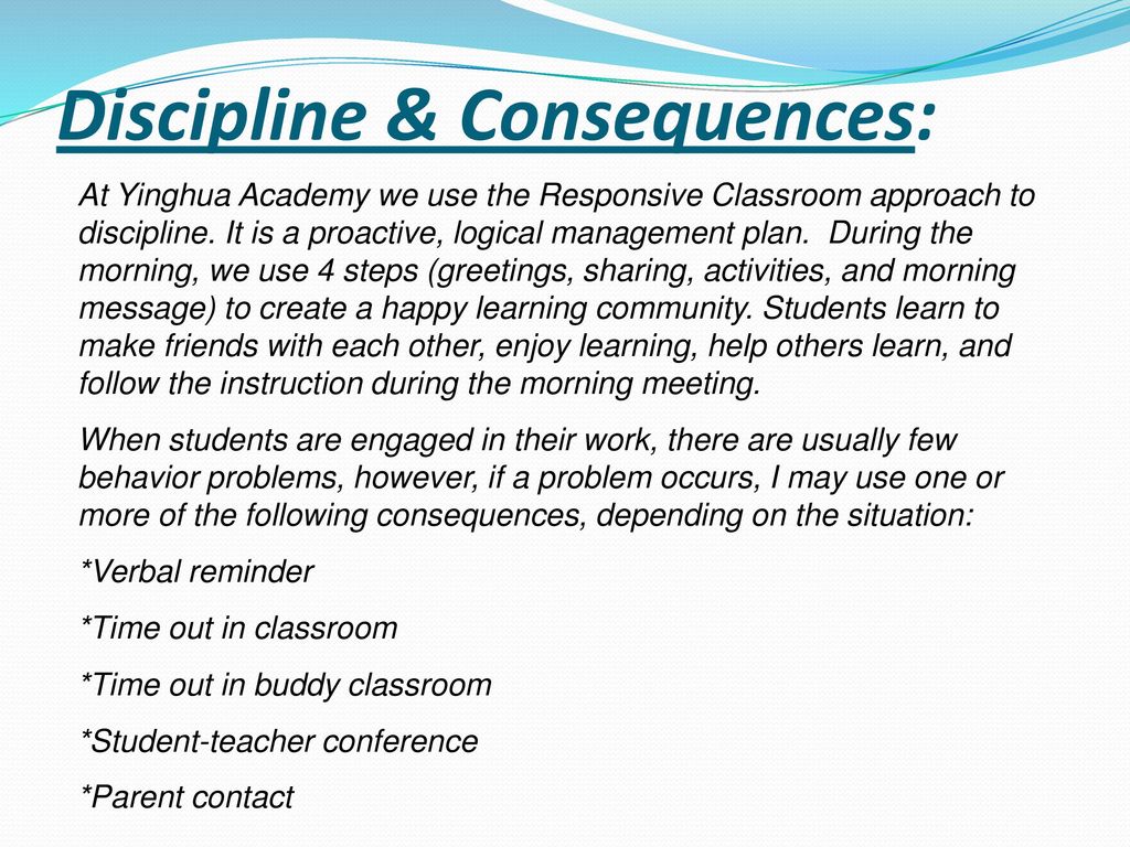 Discipline & Consequences: