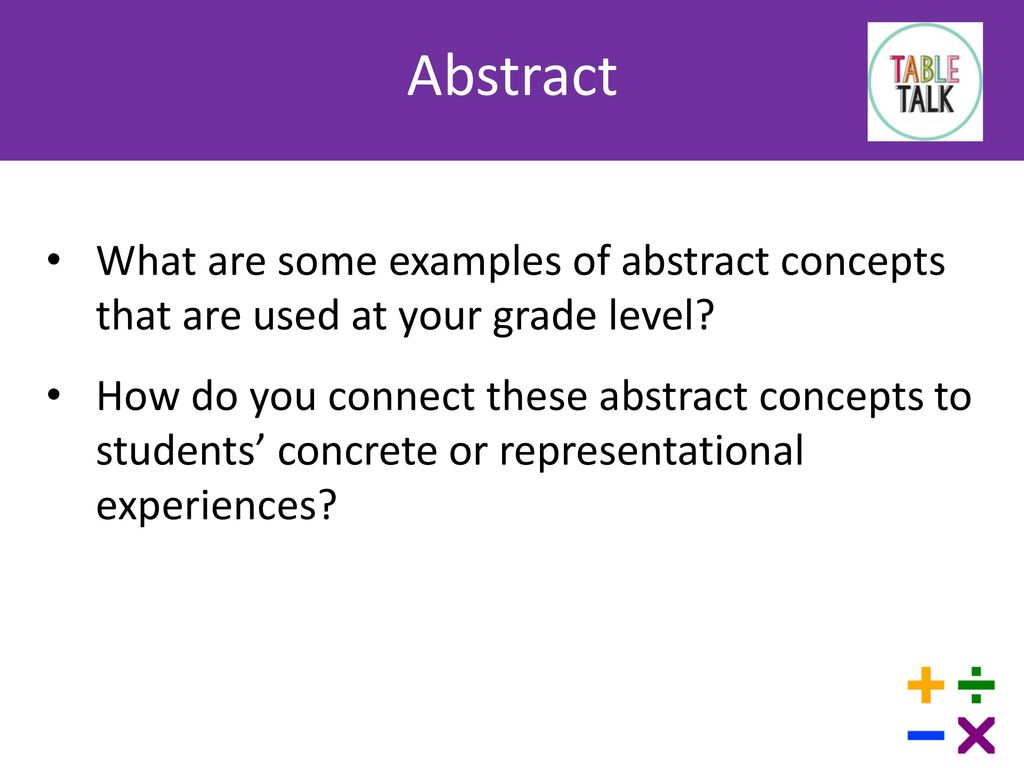 Concrete Representational Abstract Ppt Download