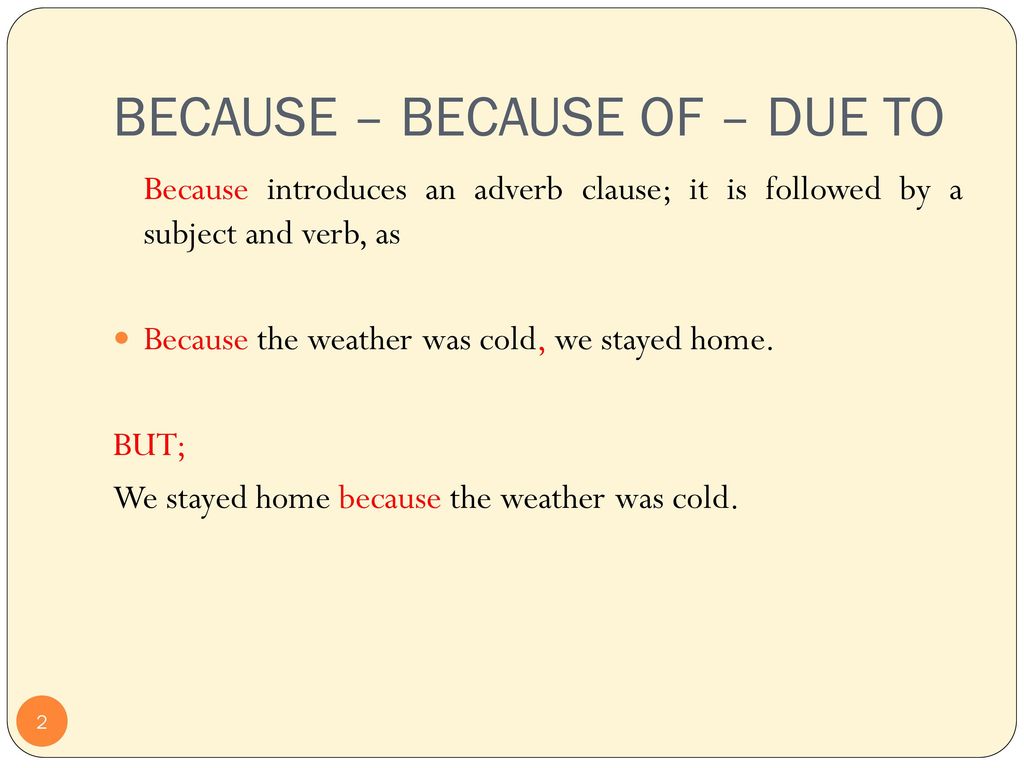 CAUSE-EFFECT STRUCTURE WORDS - ppt download
