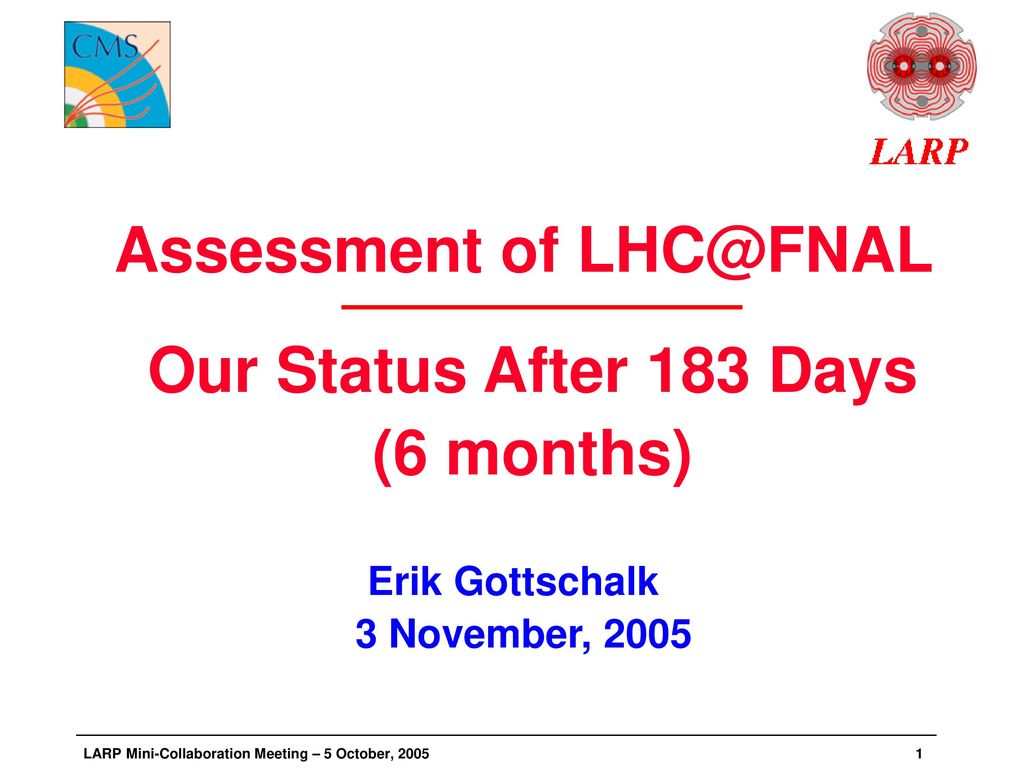 Assessment of Our Status After 183 Days (6 months)