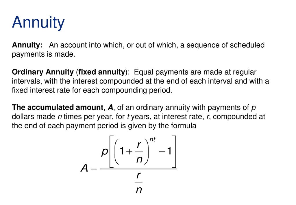 Ordinary Annuities Sinking Funds And Retirement