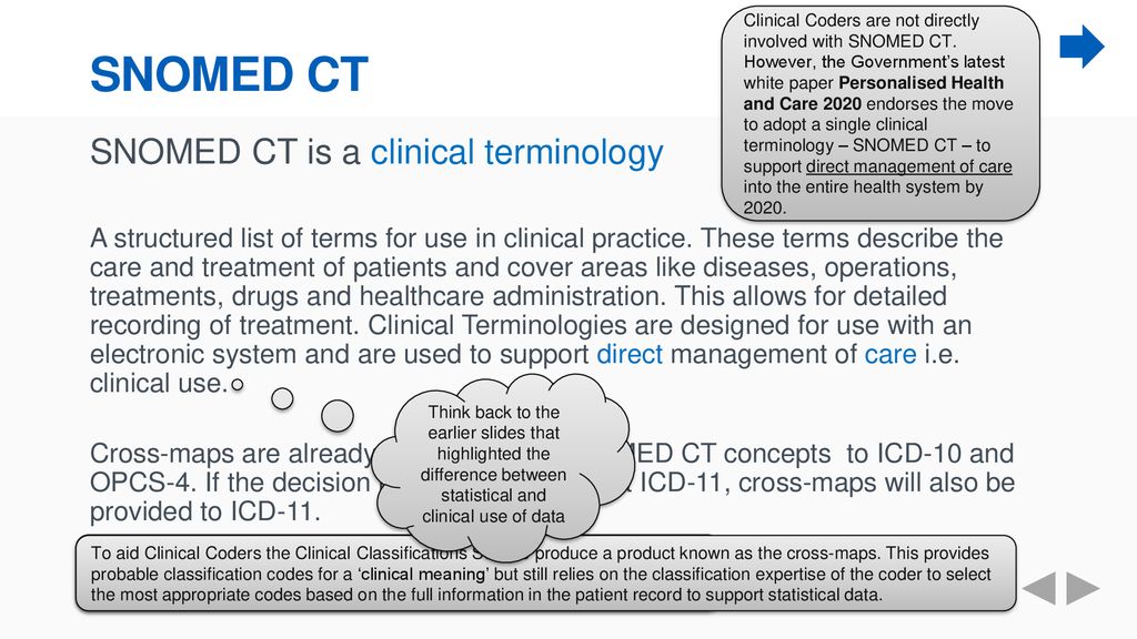 SNOMED CT SNOMED CT is a clinical terminology