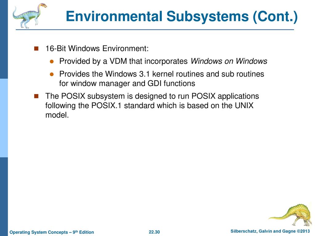 Environmental Subsystems (Cont.)