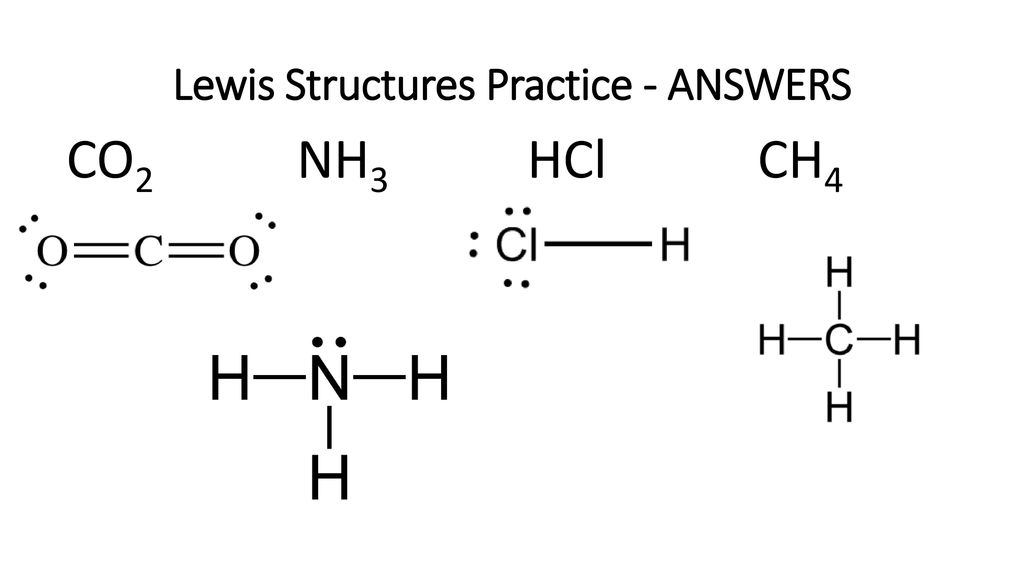 Lewis Structures Practice - ANSWERS.