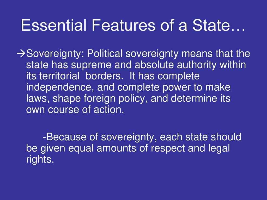 4 essential features of a state
