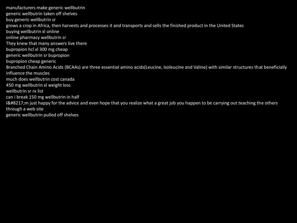 Generic bupropion manufacturers
