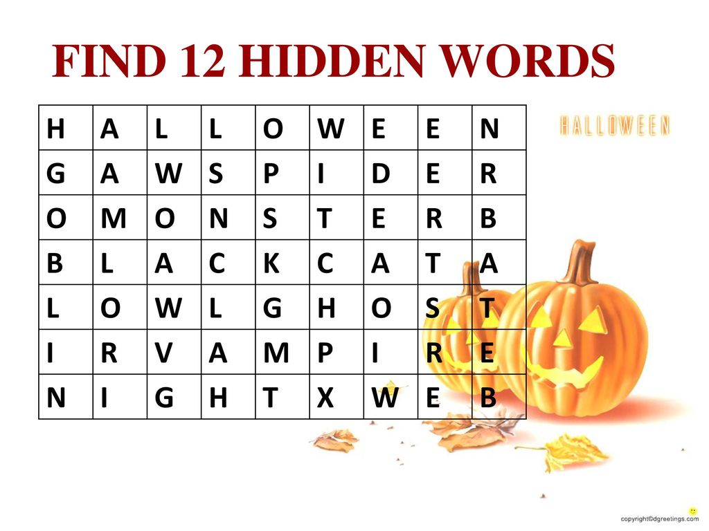 Halloween Words Werewolf Monster Pumpkin Goblin Jack O Lantern Ppt Download