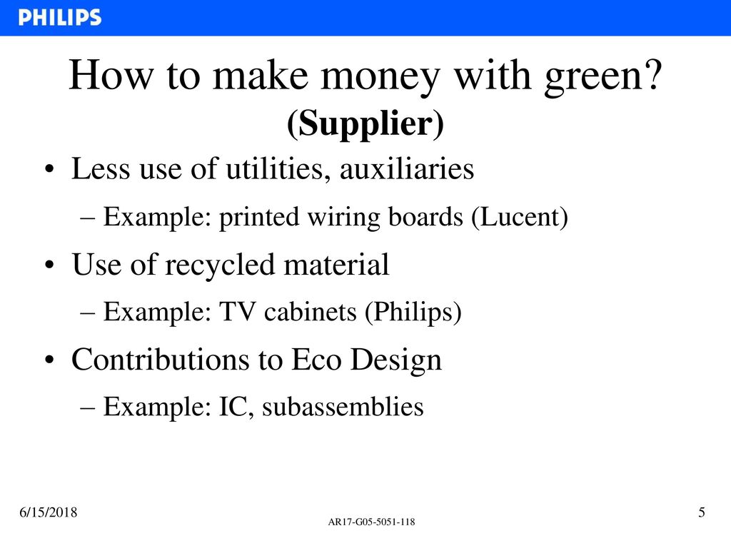 How to make money with green (Supplier)