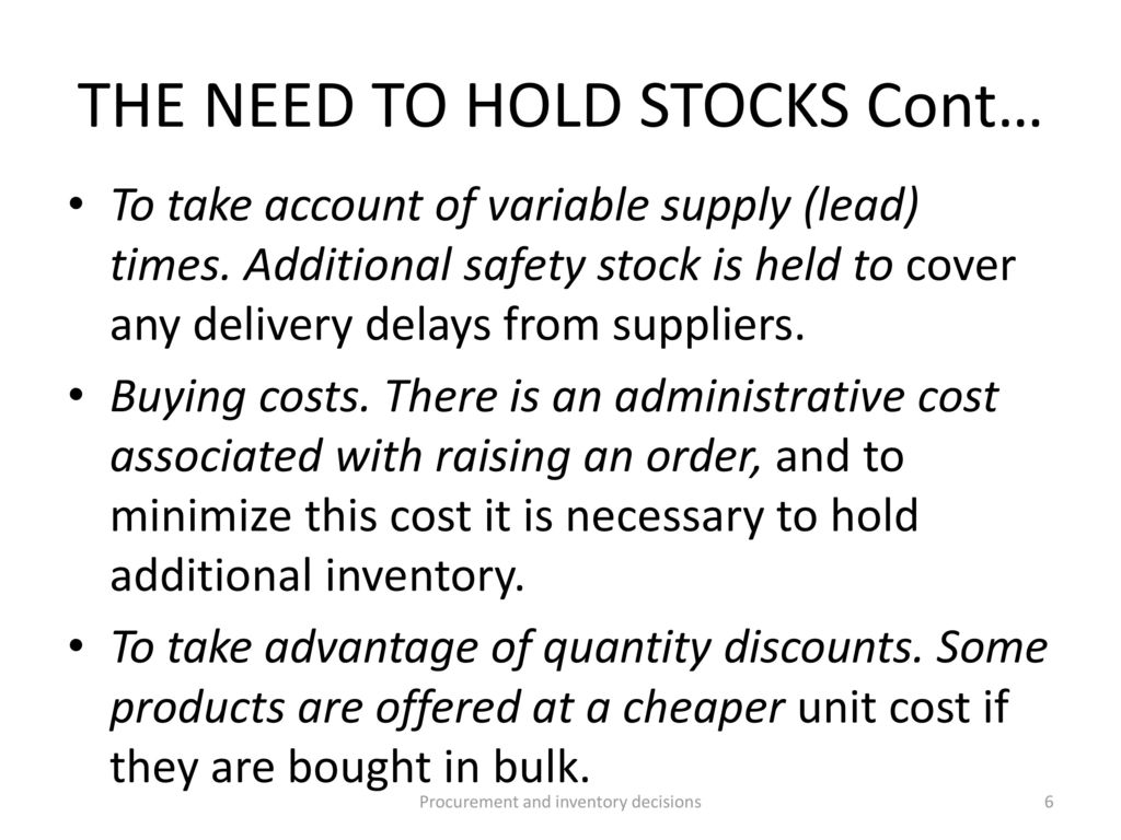 Procurement- Lecture 6 Basic Inventory Planning And Management - Ppt ...