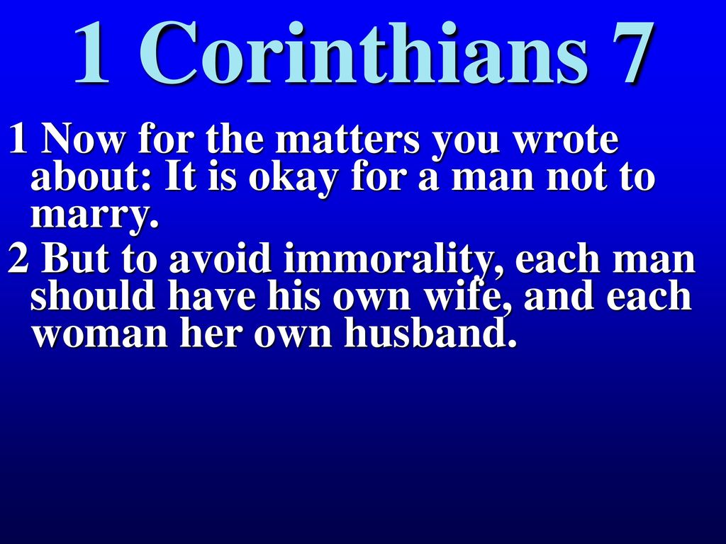 1 Corinthians 7 Marriage,