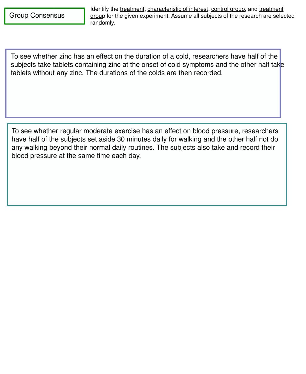 Control Groups and Treatment Groups