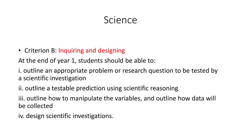 Criterion A: Inquiring and Analysing – Year 8 Design