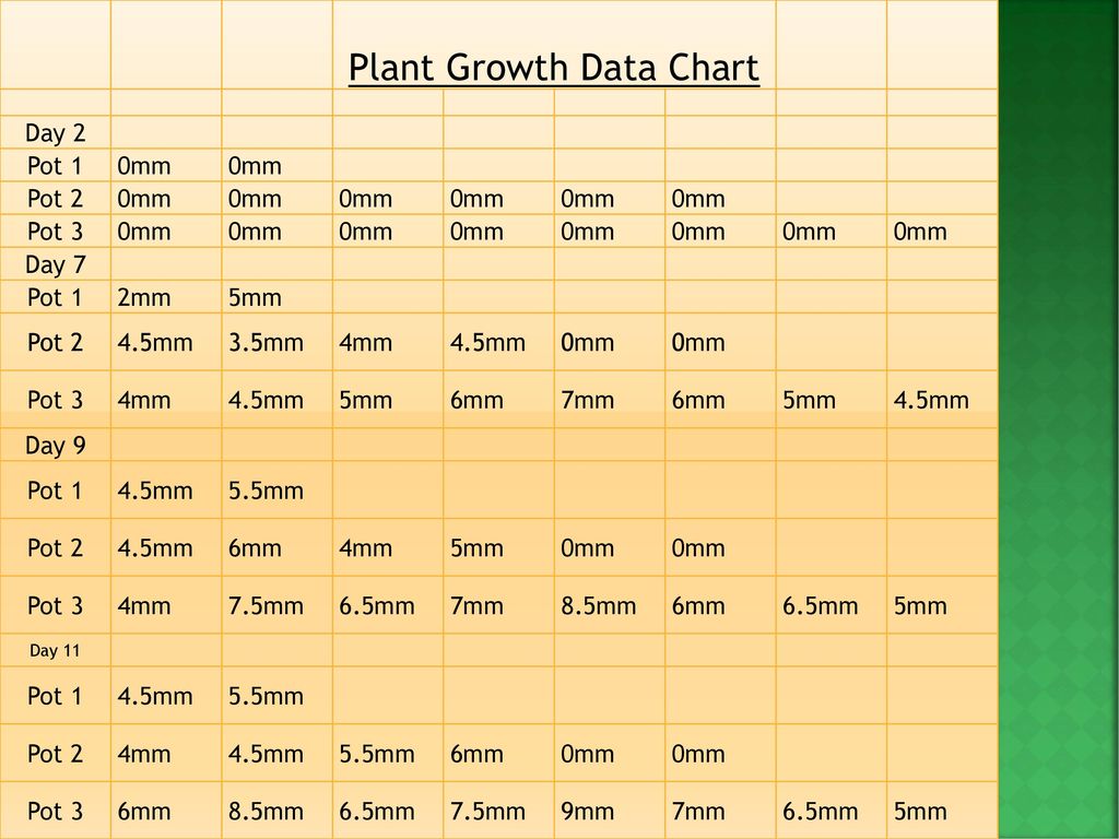 Plant Growth Data Chart