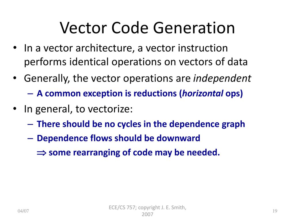 ECE/CS 757: Advanced Computer Architecture II SIMD - ppt download