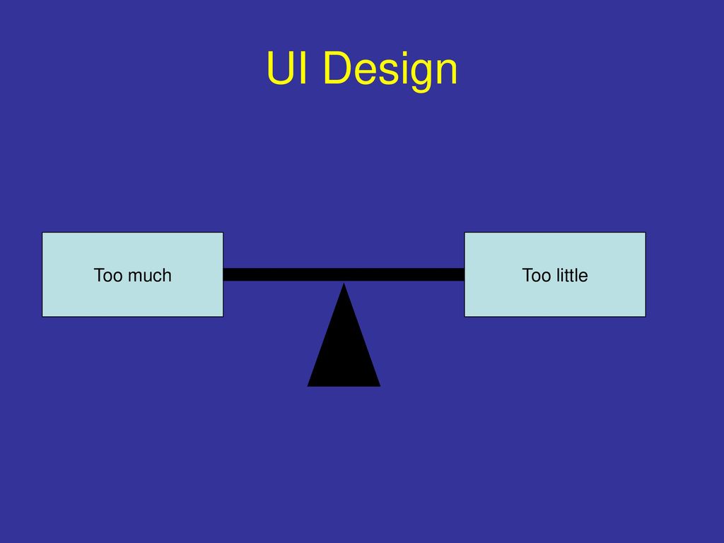 UI Design Too much Too little