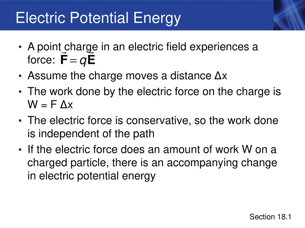 Chapter 18 Electric Potential. - ppt download