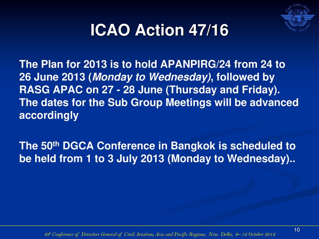 ICAO Action 47/16