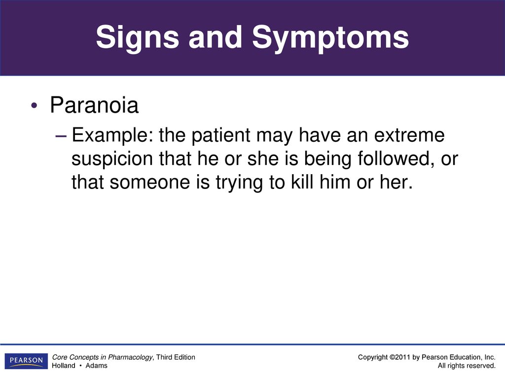 Signs and Symptoms Paranoia