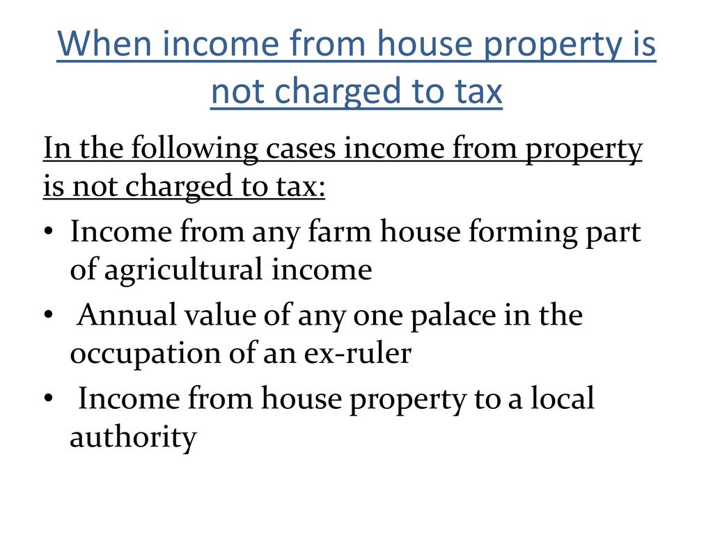 income from one house property